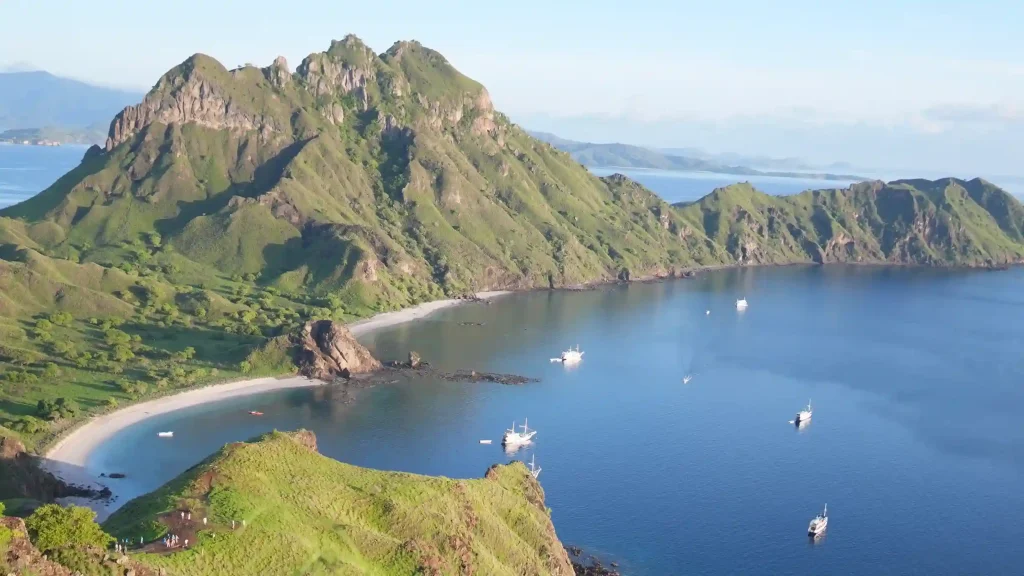 The three-bay viewpoint on Padar Island, Komodo National Park