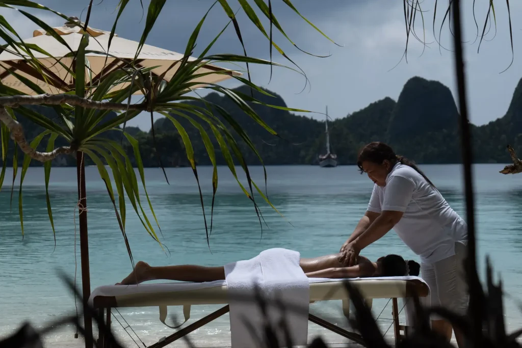 Spa treatment room at a wellness retreat near Komodo