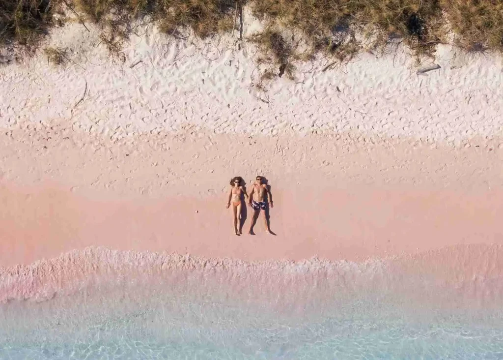Pink Beach in Komodo National Park, with rose-coloured sand meeting clear water